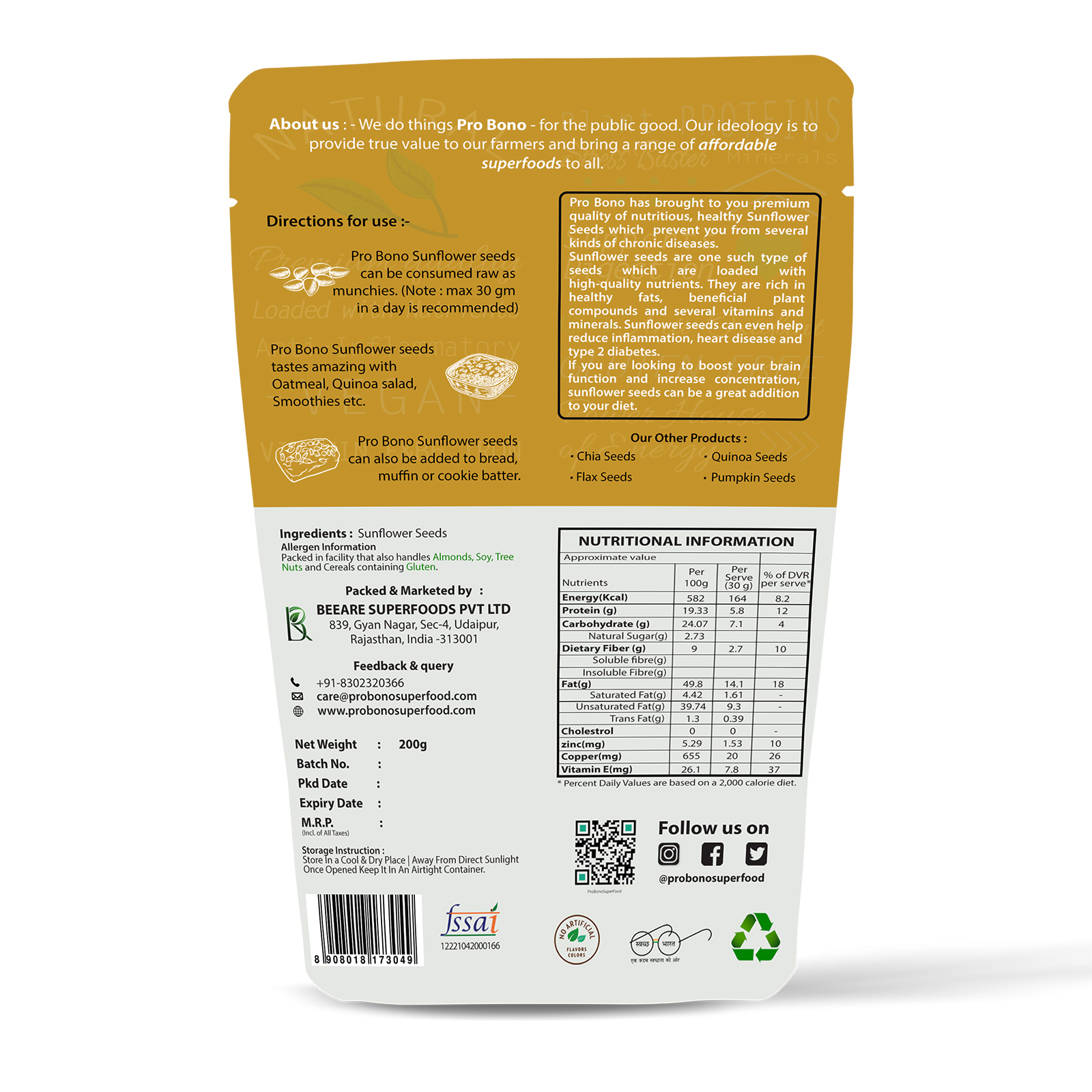 Probono Sunflower Back